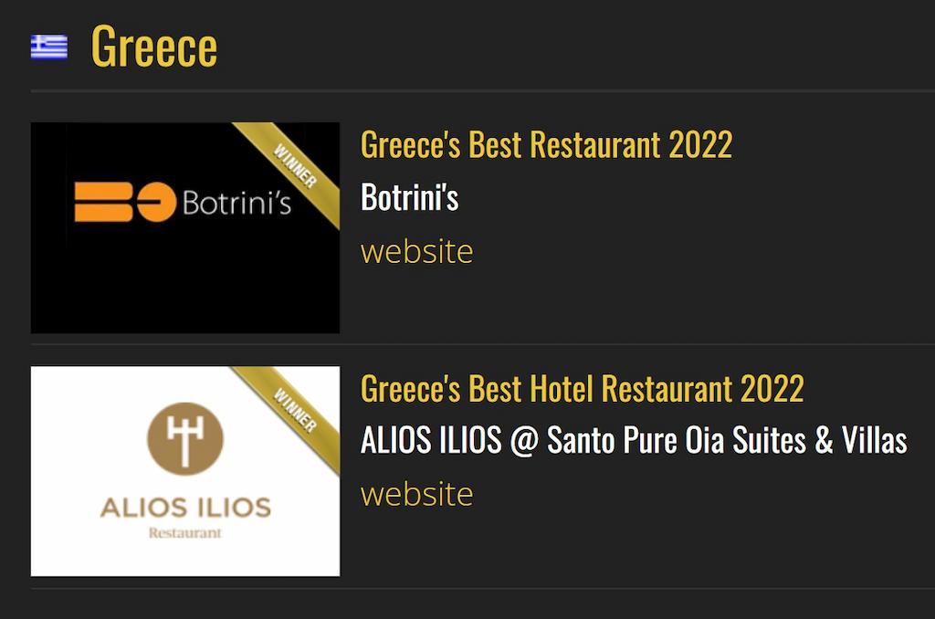World Culinary Awards 2022 - Gastronomy Tours poster Greece best restaurants 2022